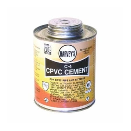 Harvey Tool REGULAR LOW VOC CPVC SOLVENT CEMENT, 16 OZ DAUBER IN BOTTLE, LIQUID FORM, ORANGE, 091 018720-12